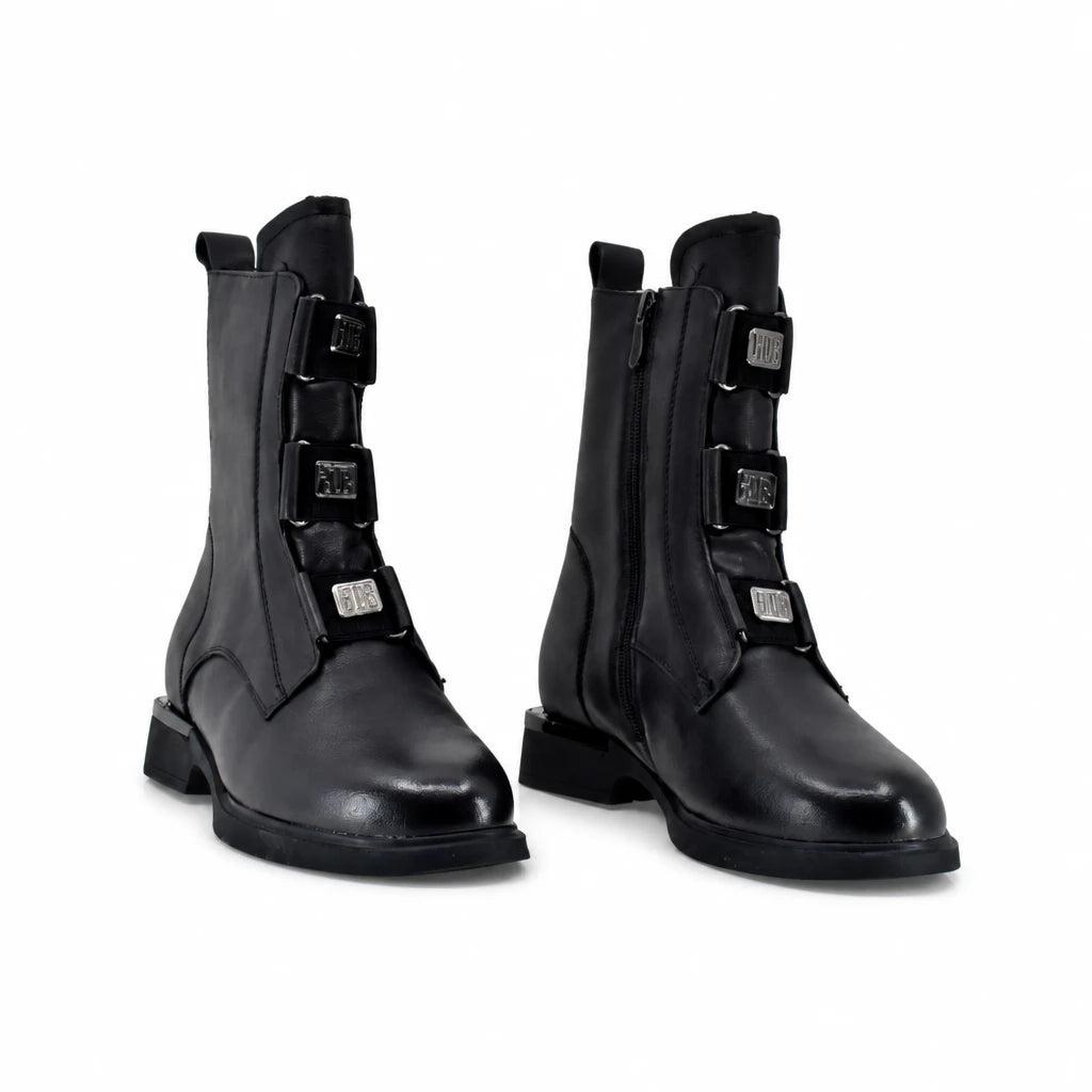 Ghete dama casual Sole piele naturala D124-BQ21731 negre