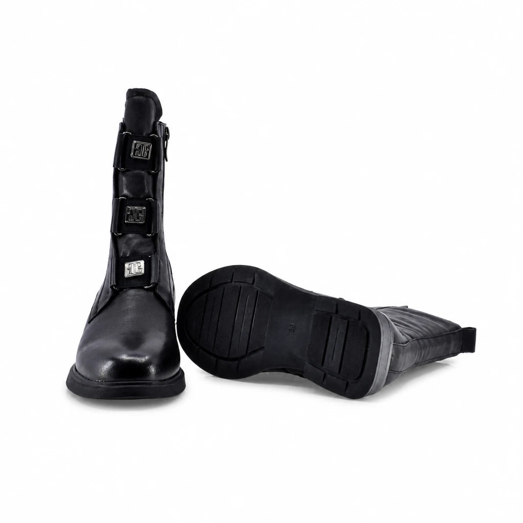 Ghete dama casual Sole piele naturala D124-BQ21731 negre
