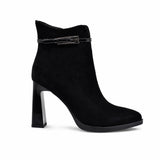 Botine dama elegante Anna Viotti piele intoarsa D106-F10569-A846-14 negre