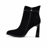Botine dama elegante Anna Viotti piele intoarsa D106-F10569-A846-14 negre