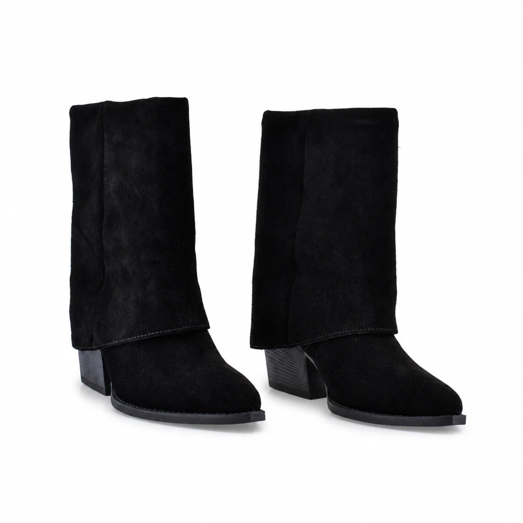 Cizme Dama Casual Anna Viotti Piele Intoarsa D115-2380-29R-02 negre
