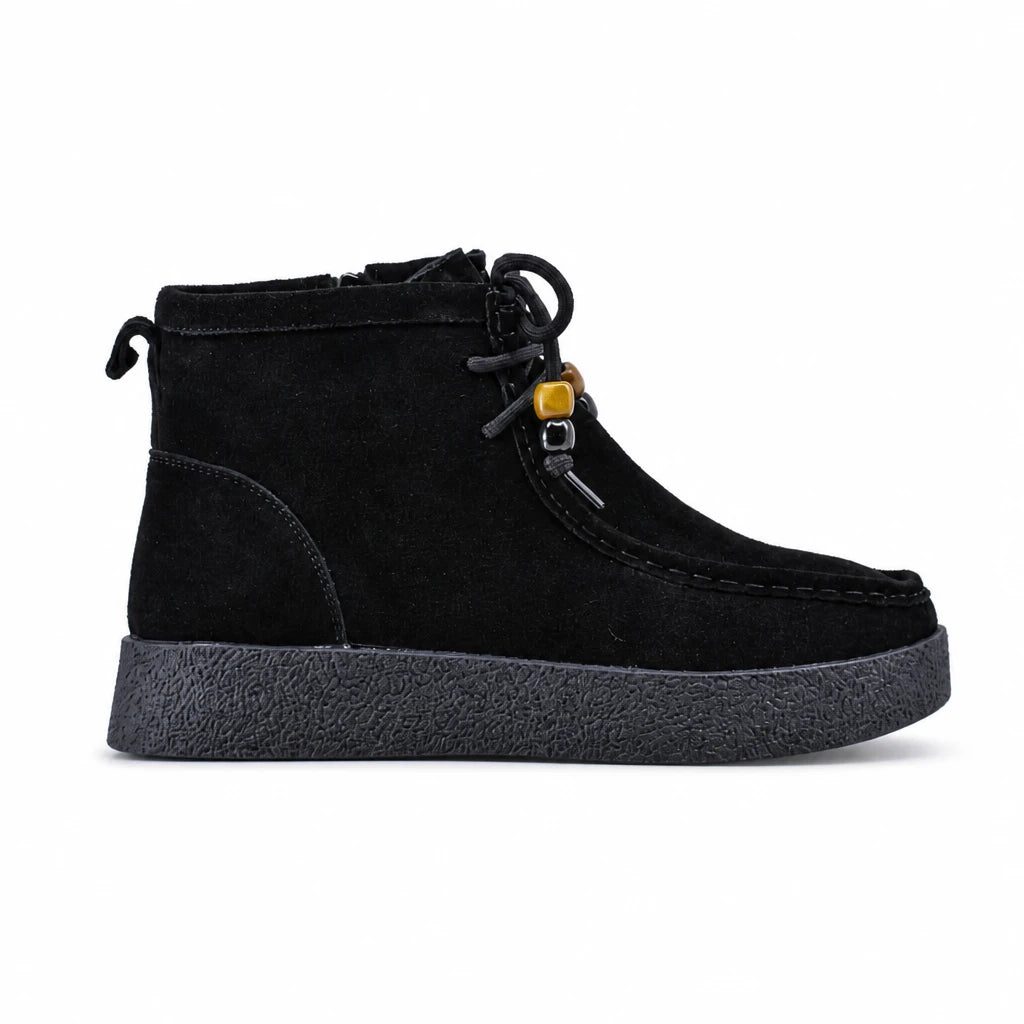 Ghete dama casual Anna Viotti piele intoarsa D111-SD5231 negre