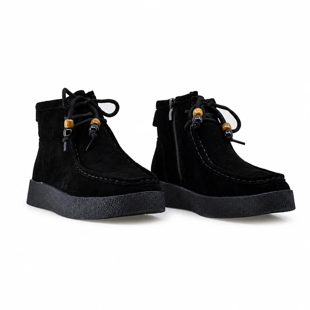 Ghete dama casual Anna Viotti piele intoarsa D111-SD5231 negre