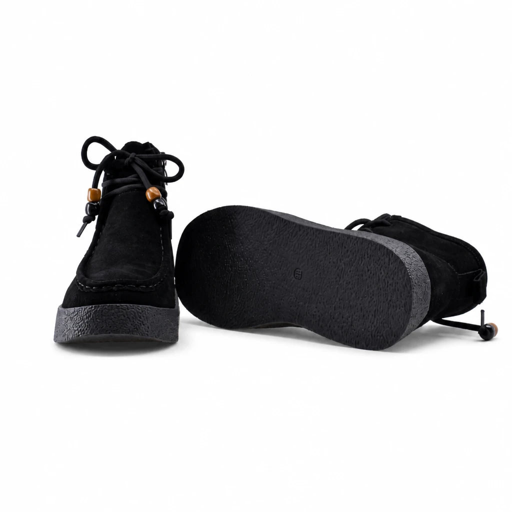 Ghete dama casual Anna Viotti piele intoarsa D111-SD5231 negre