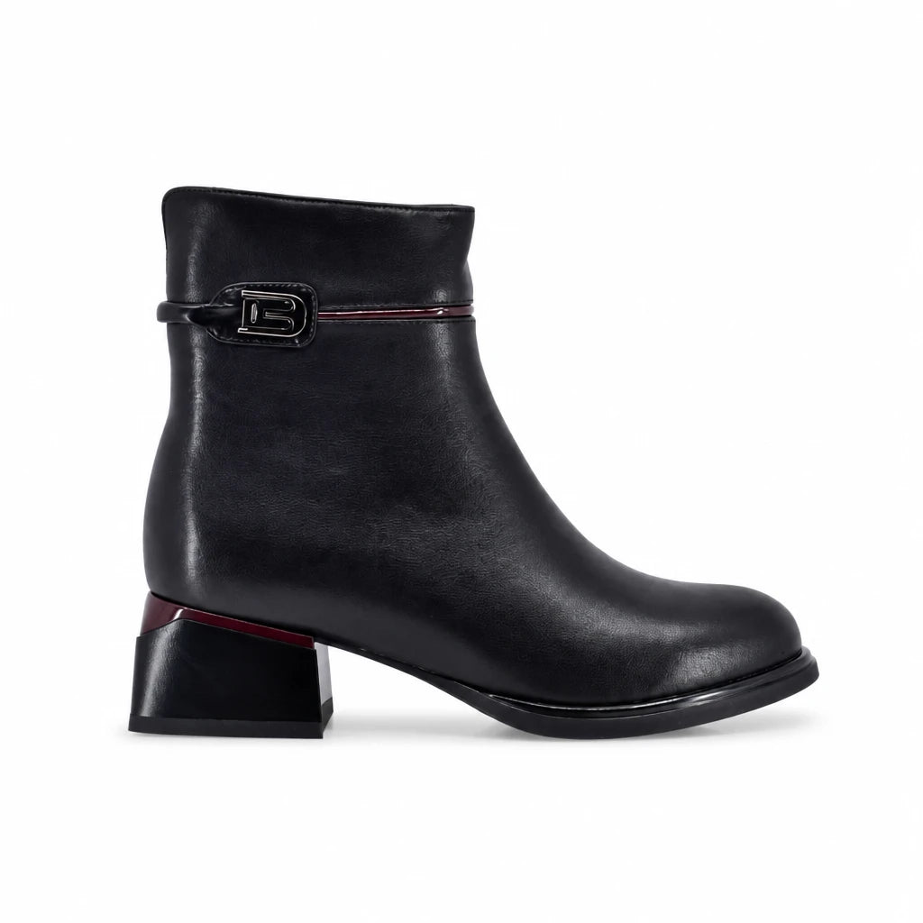 Botine dama elegante Anna Viotti piele naturala D105-4157R-A399-YT64 negre