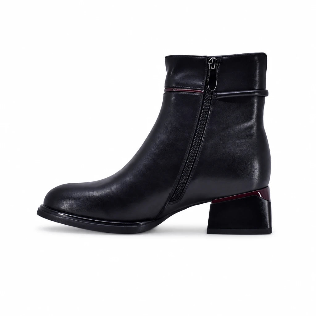 Botine dama elegante Anna Viotti piele naturala D105-4157R-A399-YT64 negre