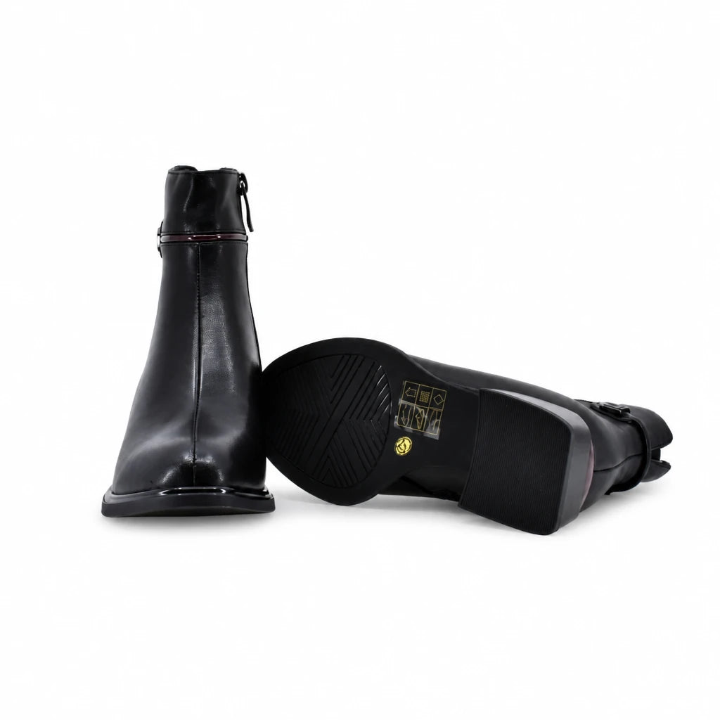 Botine dama elegante Anna Viotti piele naturala D105-4157R-A399-YT64 negre