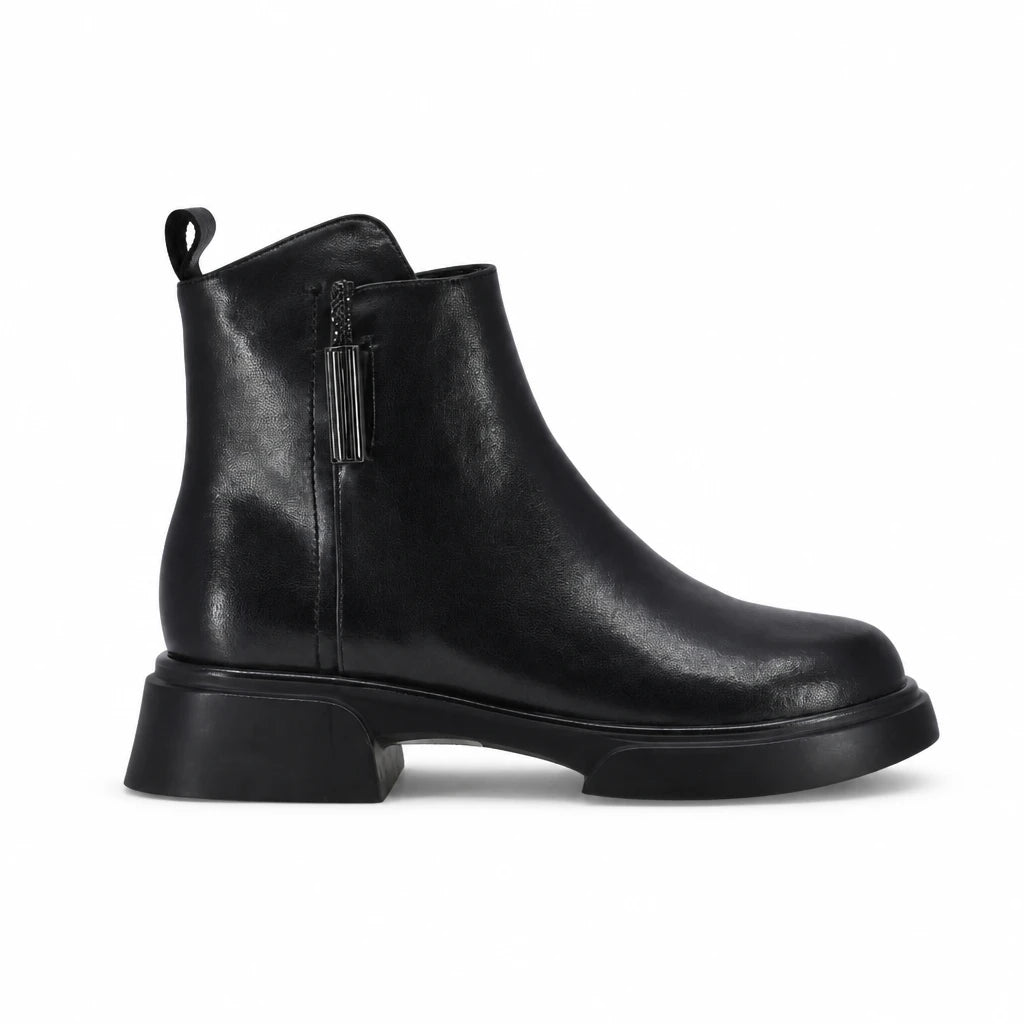 Ghete dama casual Anna Viotti piele naturala D105-5209R-B507-NT-01 negre