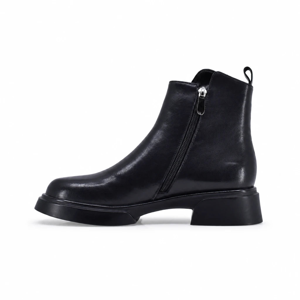 Ghete dama casual Anna Viotti piele naturala D105-5209R-B507-NT-01 negre