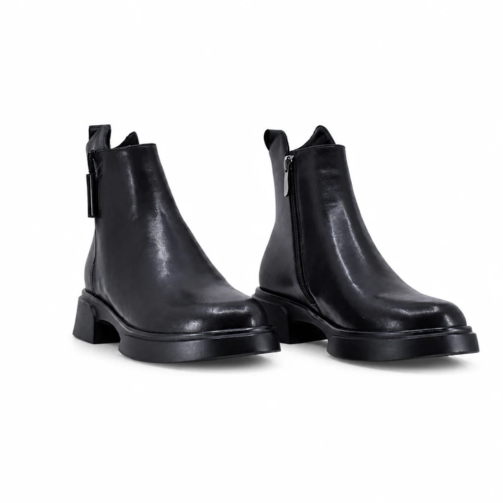Ghete dama casual Anna Viotti piele naturala D105-5209R-B507-NT-01 negre