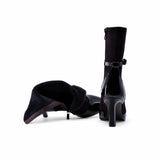 Botine dama elegante Anna Viotti piele intoarsa D106-7Y77-GW833V-H-B-DK maro