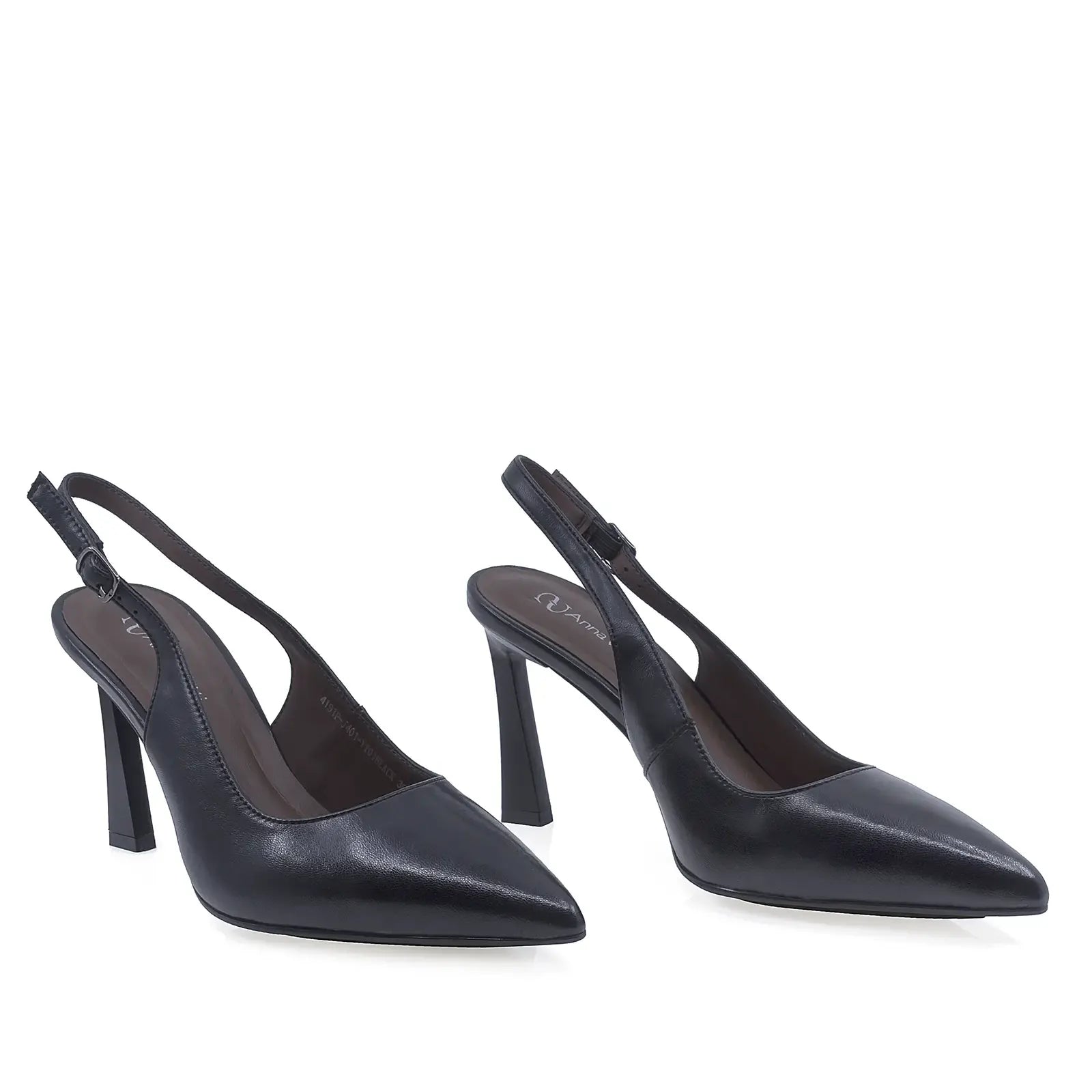 Pantofi damă eleganți Anna Viotti negri vedere din față