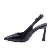Pantofi damă eleganți Anna Viotti negri piele naturală lateral stanga