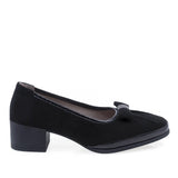 Pantofi damă casual Anna Viotti negri piele întoarsă lateral dreapta