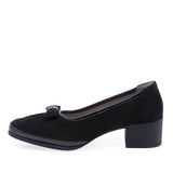 Pantofi damă casual Anna Viotti negri piele întoarsă lateral stânga