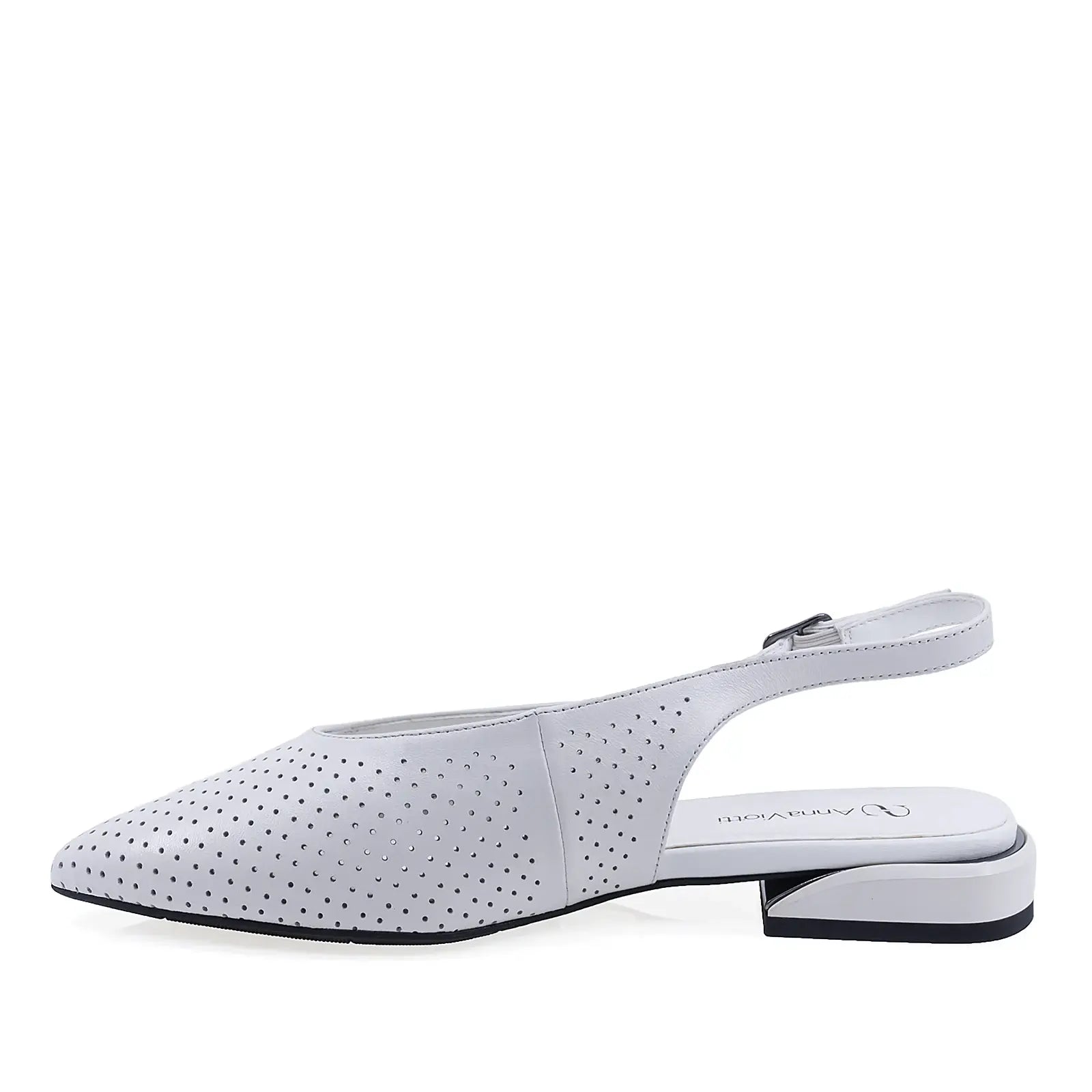 Balerini eleganți damă albi Anna Viotti, lateral stânga – stil rafinat și respirabilitate excelentă