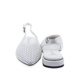 Balerini eleganți albi, vedere din spate – design decupat pentru un look fresh și aerisit