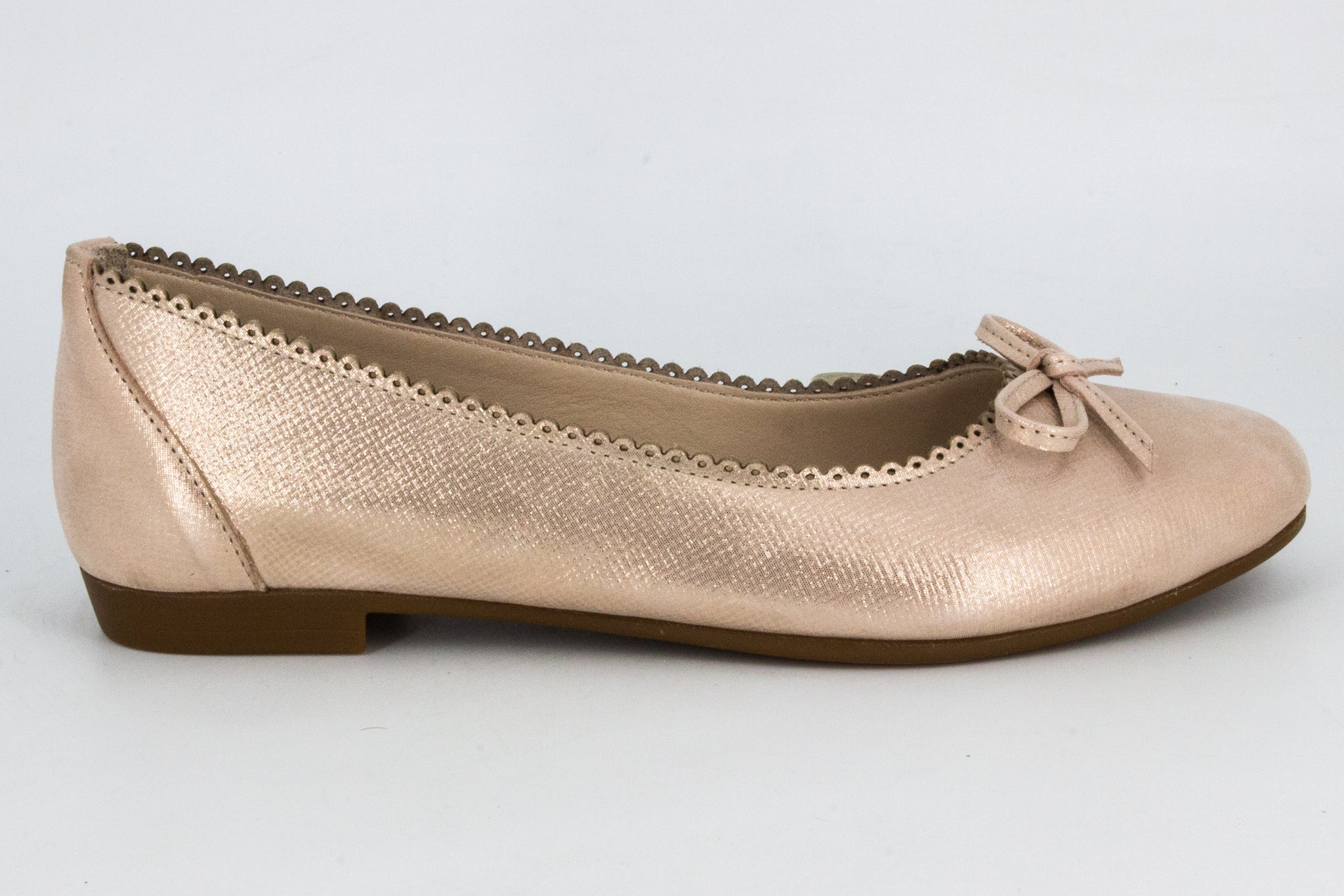 Balerini dama roz sidef Anna Viotti din piele naturala