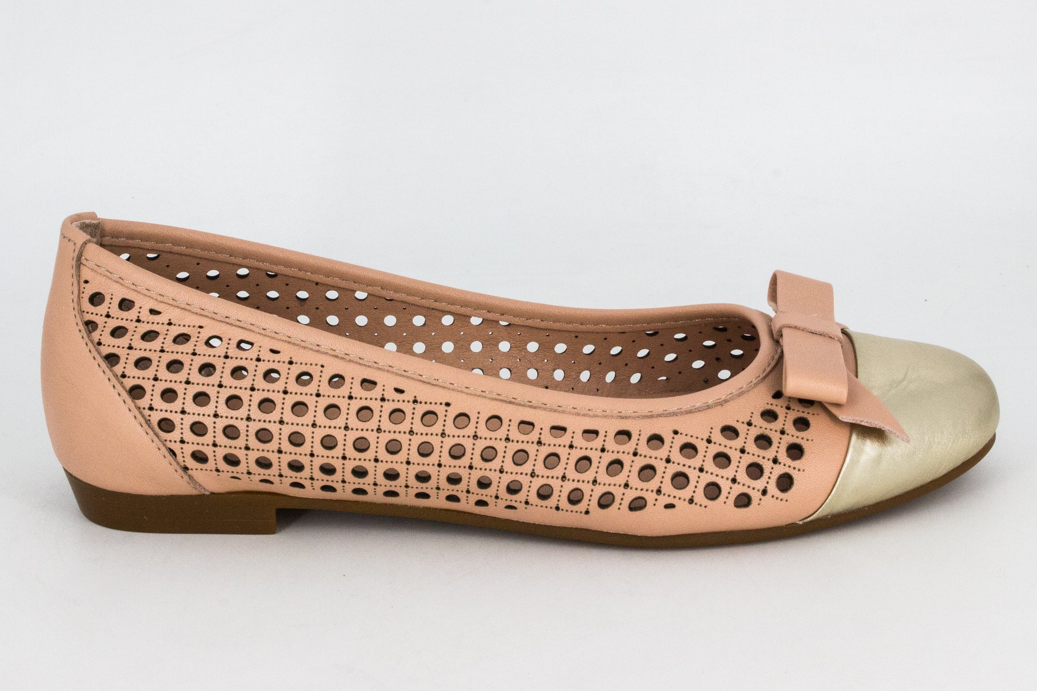 Balerini dama perforati roz Anna Viotti
