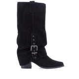 Cizme Dama Casual Anna Viotti Piele Intoarsa D115-138830-14R negre