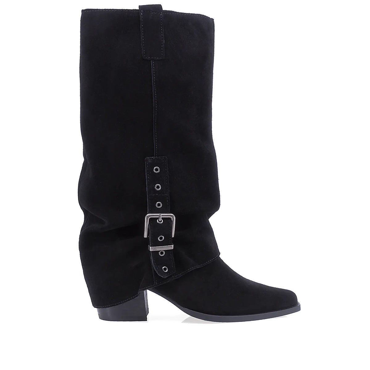Cizme Dama Casual Anna Viotti Piele Intoarsa D115-138830-14R negre