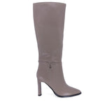 Cizme dama elegante Anna Viotti D106-Y0G707-RH2255V-HSI apricot din piele naturala, cu varf semiascutit, toc usor lat si portiune elastica in partea superioara.