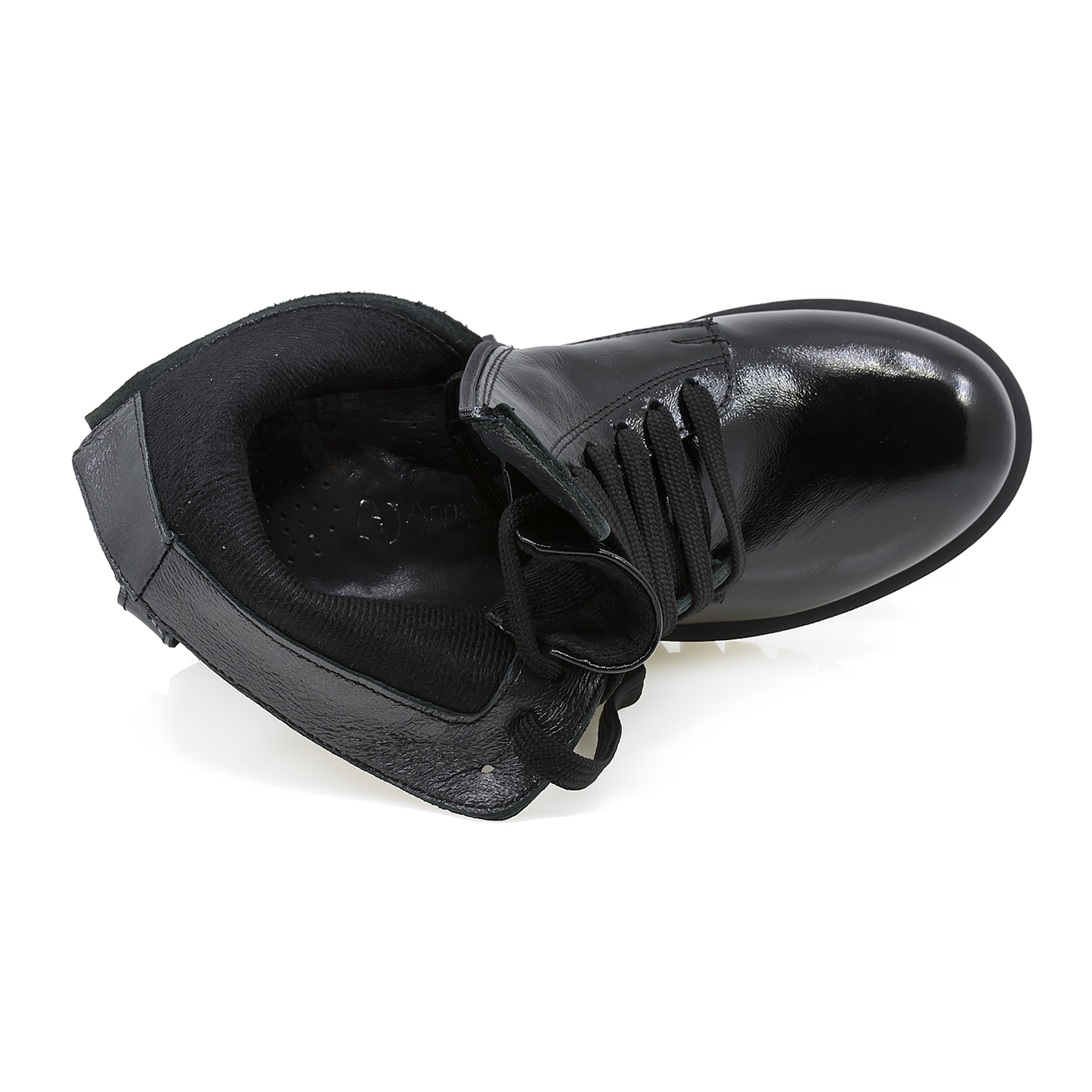 Ghete dama Anna Viotti din piele naturala D22-D-118 lac negru