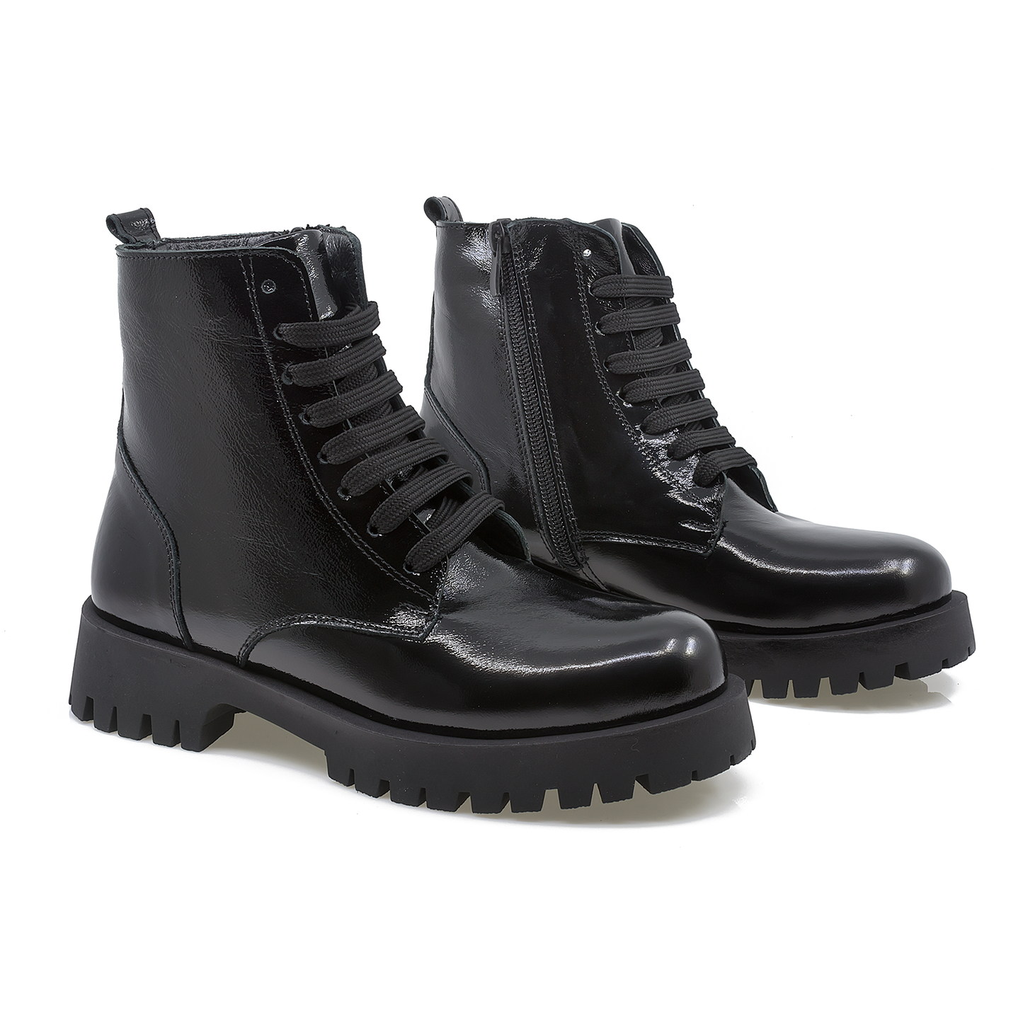 Ghete dama Anna Viotti din piele naturala D22-D-118 lac negru