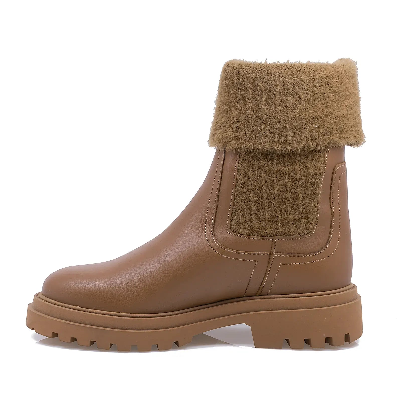 Ghete dama Anna Viotti din piele naturala D 15-1074 coniac