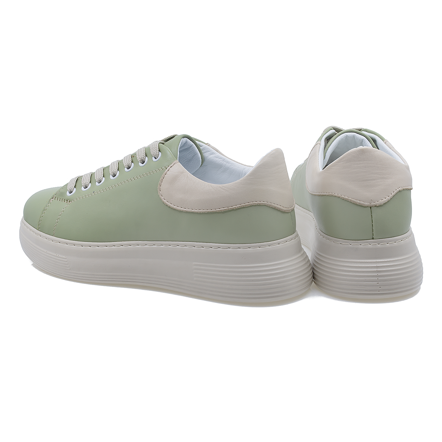 Pantofi dama Anna Viotti din piele naturala D16-450 avocado-bej