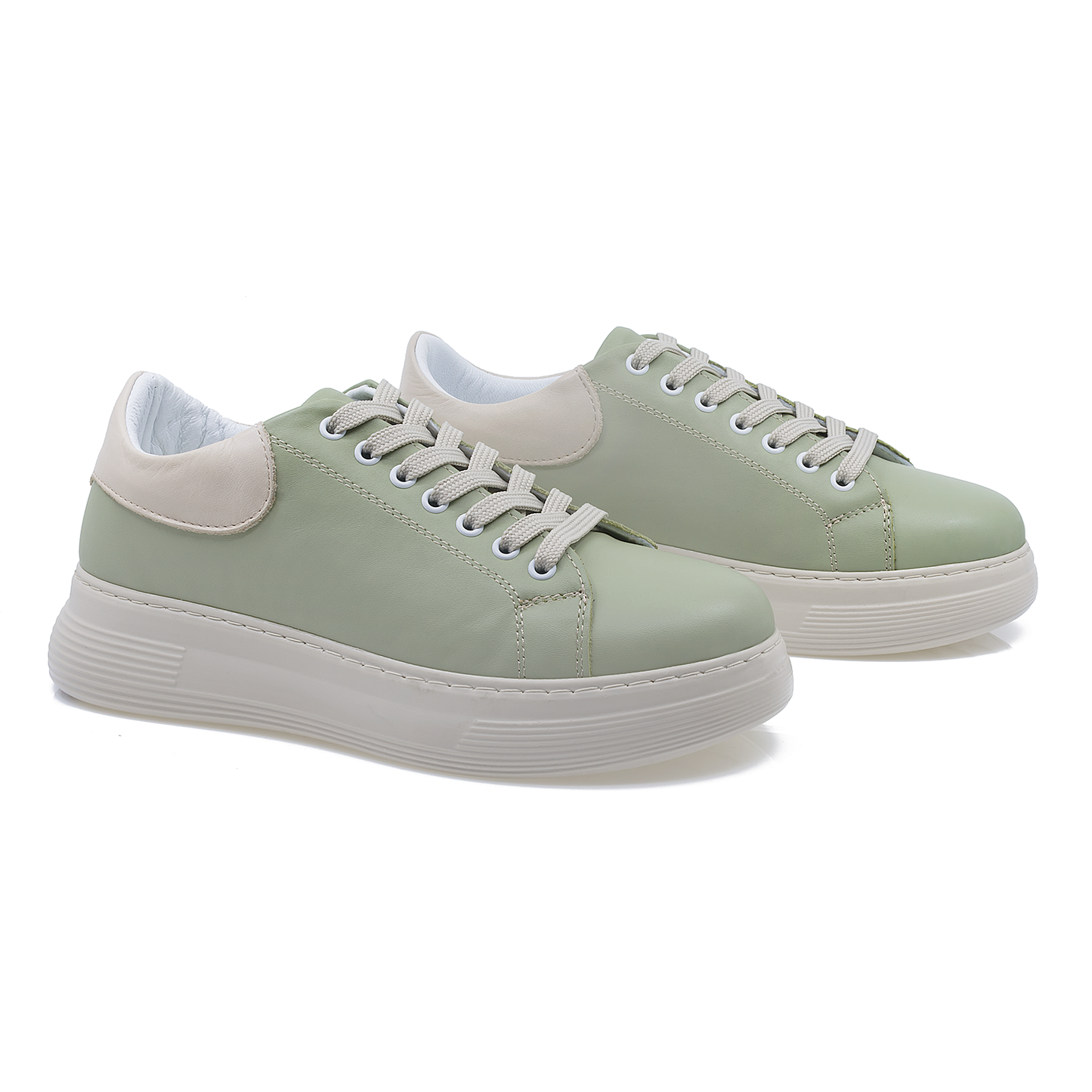 Pantofi dama Anna Viotti din piele naturala D16-450 avocado-bej