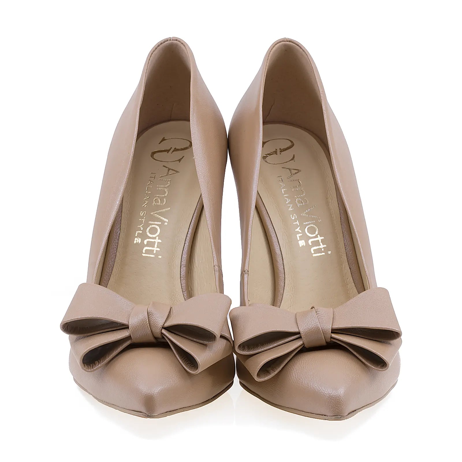 Pantofi dama eleganti Anna Viotti din piele naturala D1890 bej-3