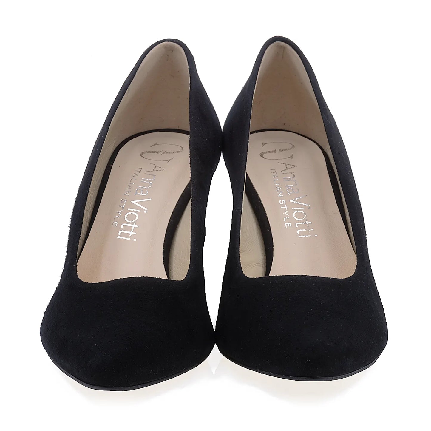 Pantofi dama eleganti Anna Viotti din piele intoarsa D2208 negru-3