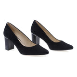 Pantofi dama eleganti Anna Viotti din piele intoarsa D2208 negru-1