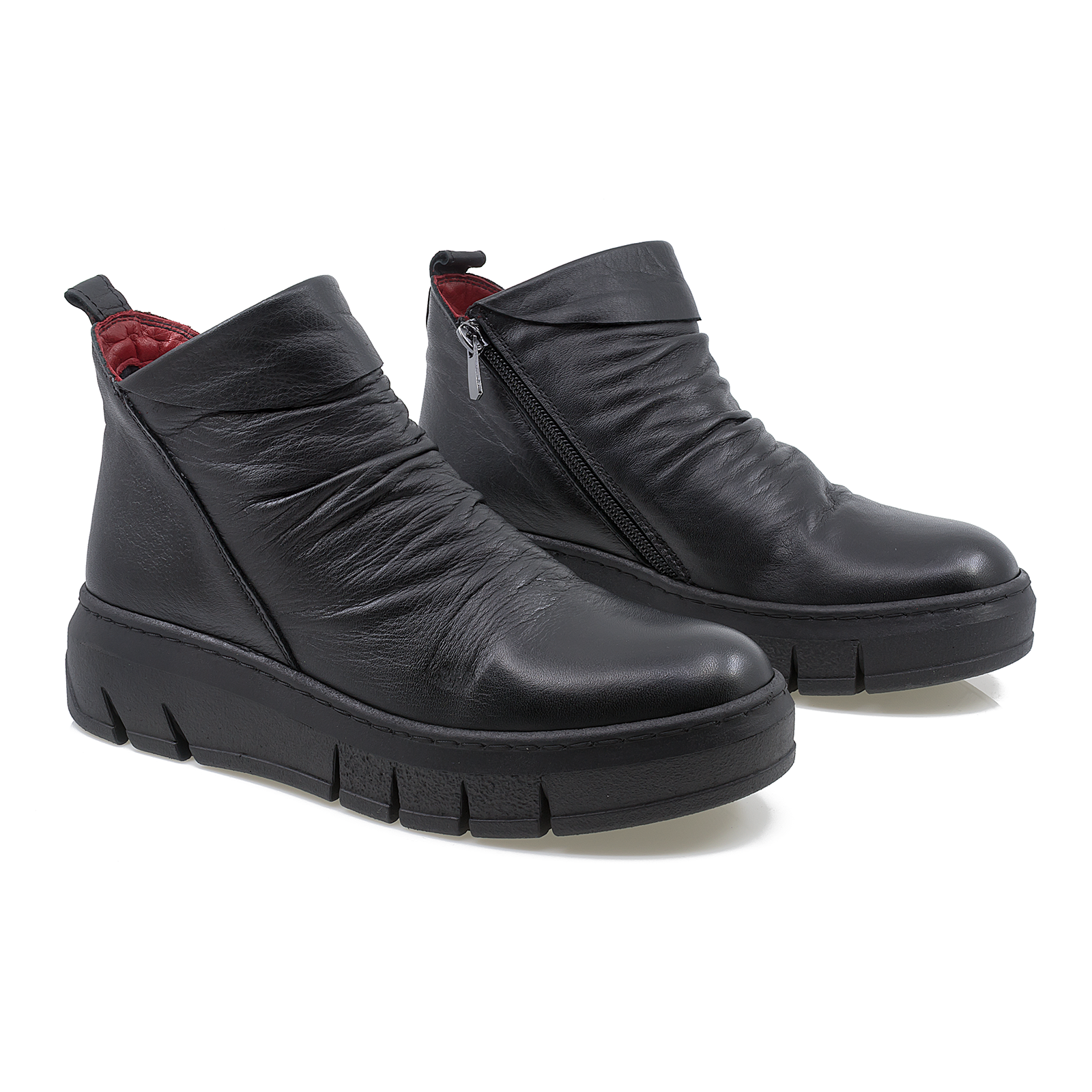 Ghete dama Anna Viotti din piele naturala D54-733 negru