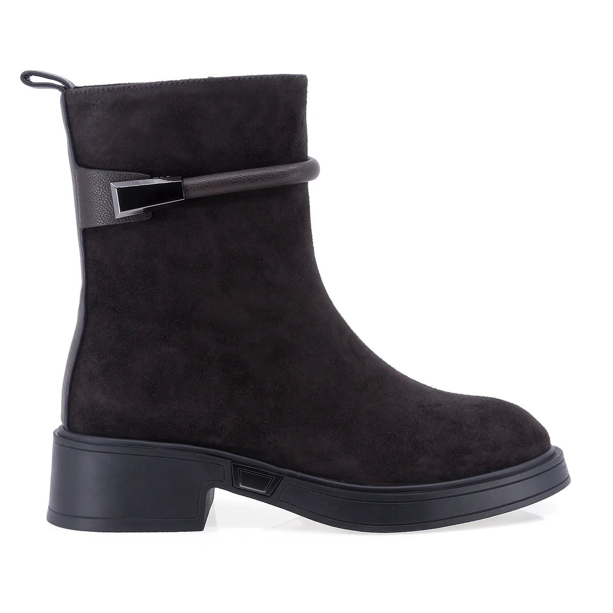 Ghete dama casual Anna Viotti piele intoarsa D123-Y766-7A77-H575-T259 maro