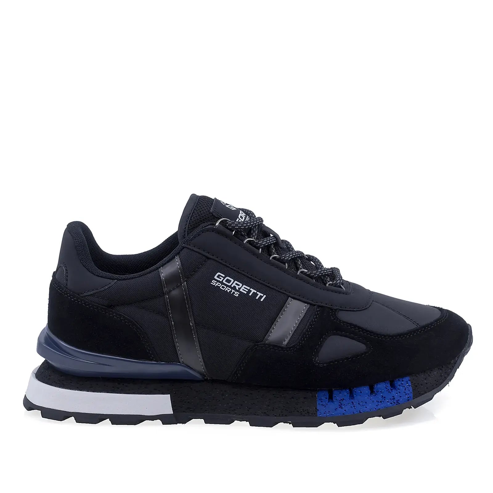 Pantofi sport barbati Goretti negri piele intoarsa lateral dreapta
