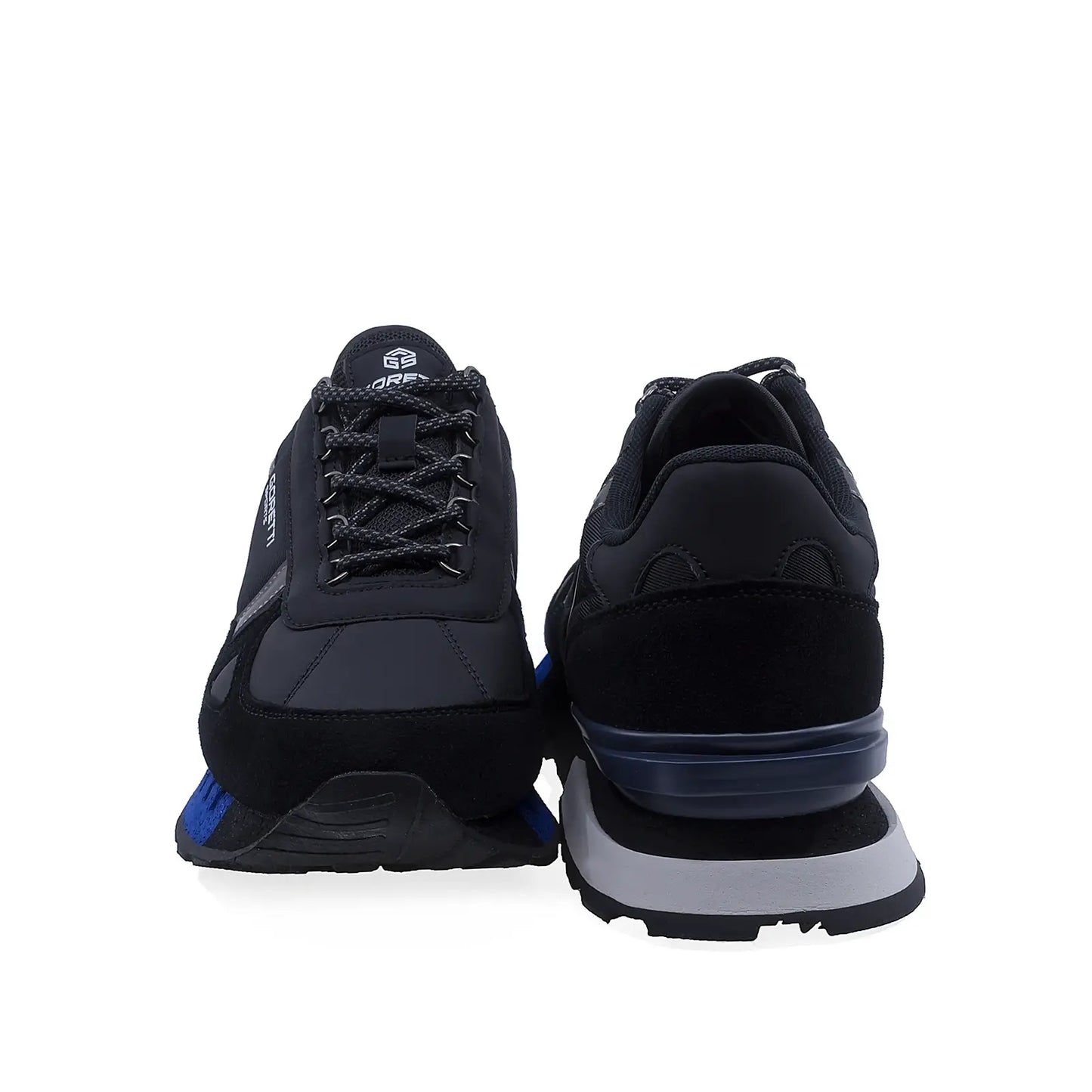 Pantofi sport barbati Goretti negri vedere spate platforma 3 cm
