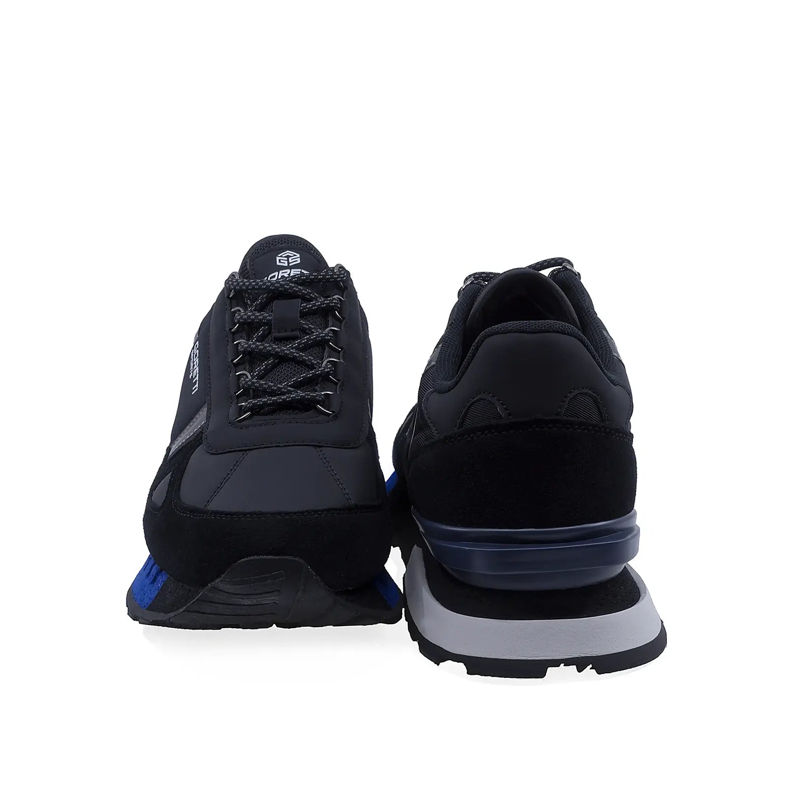 Pantofi sport barbati Goretti negri vedere spate platforma 3 cm