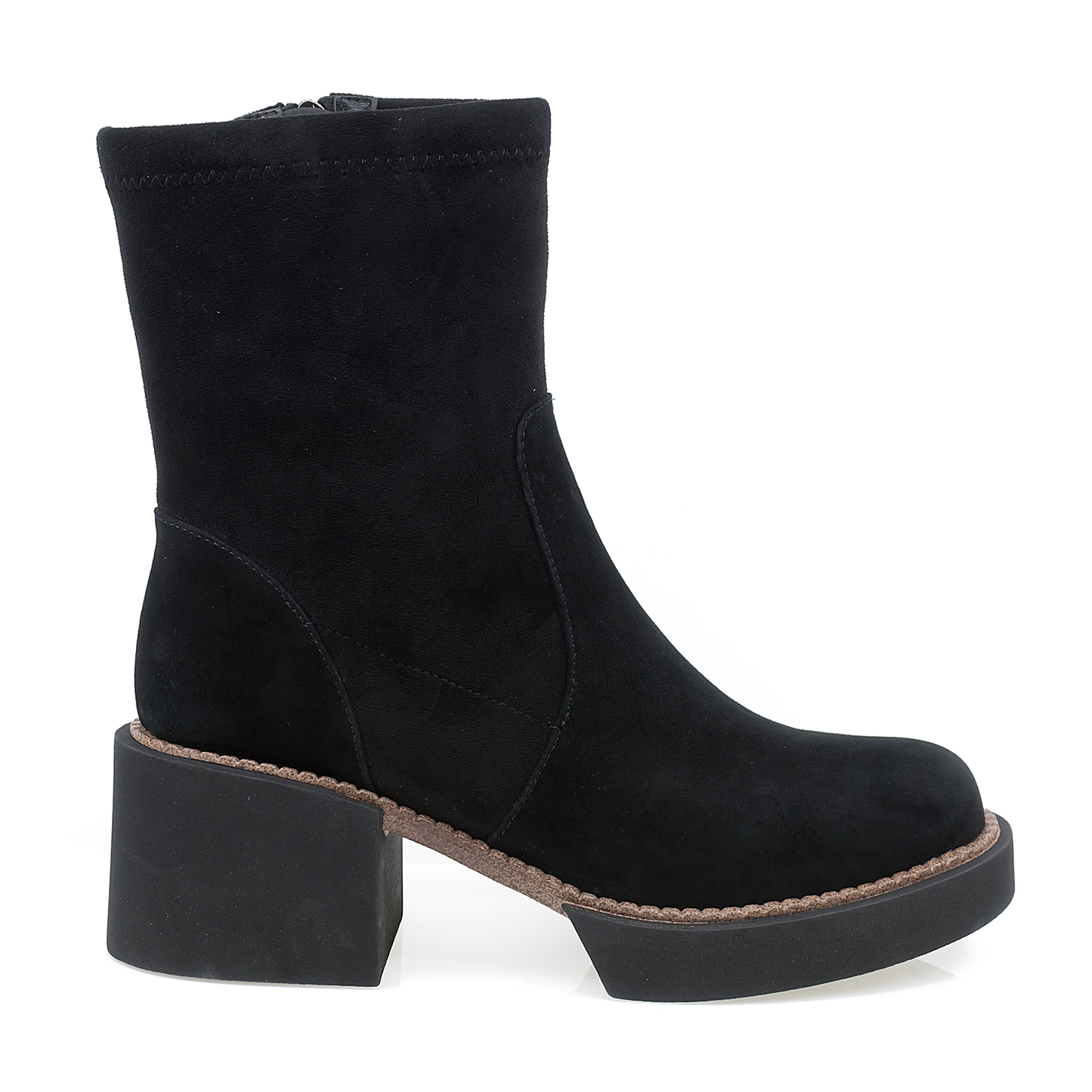 Ghete dama Feeling din piele naturala DMH003-2364 NEGRU VELUR