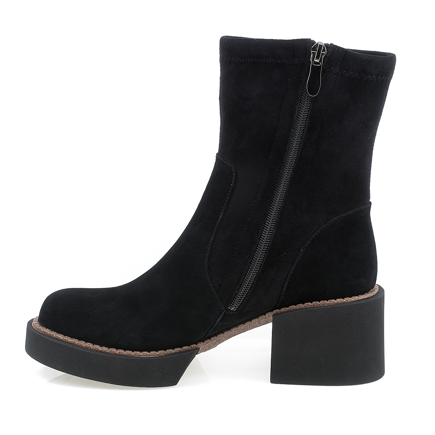 Ghete dama Feeling din piele naturala DMH003-2364 NEGRU VELUR