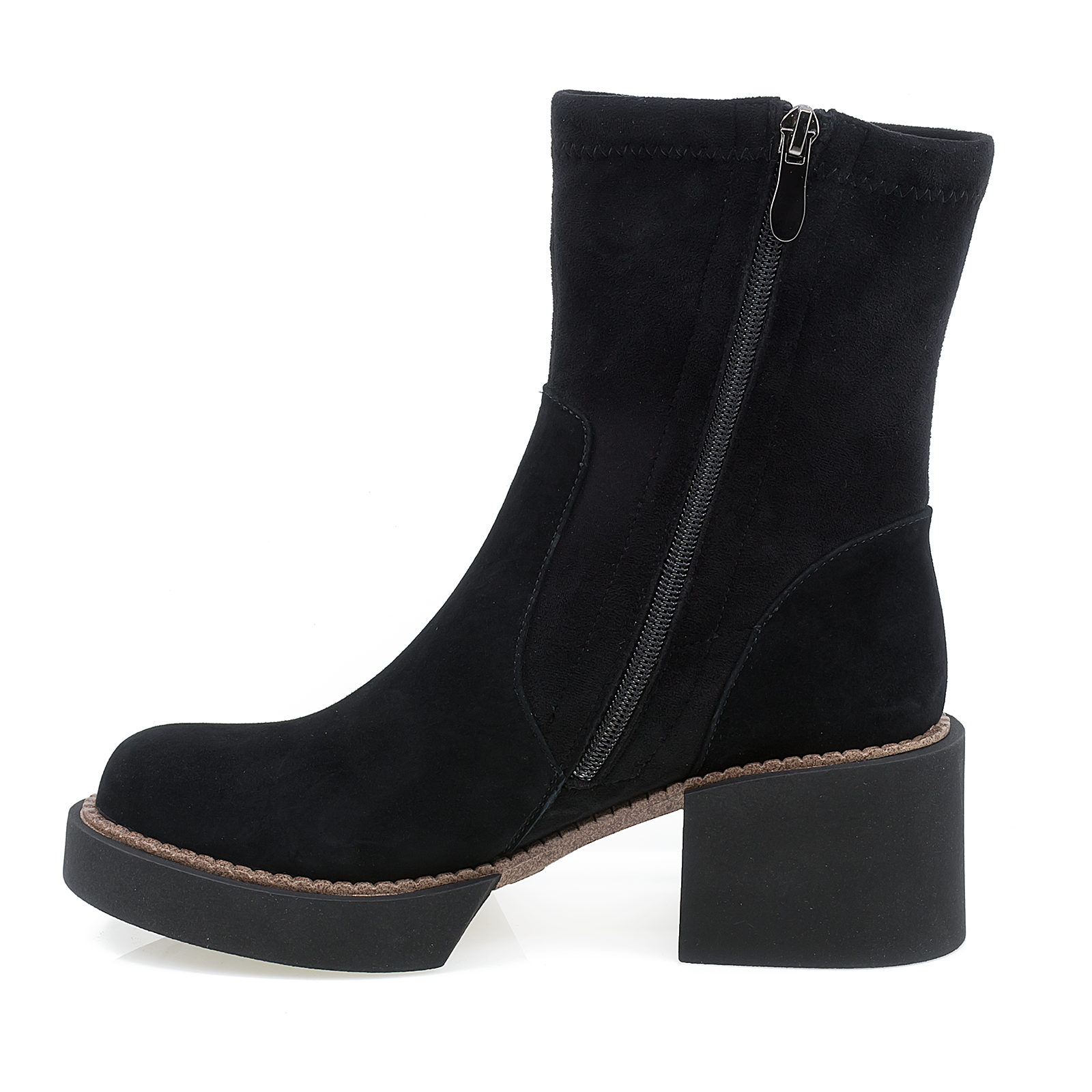 Ghete dama Feeling din piele naturala DMH003-2364 NEGRU VELUR