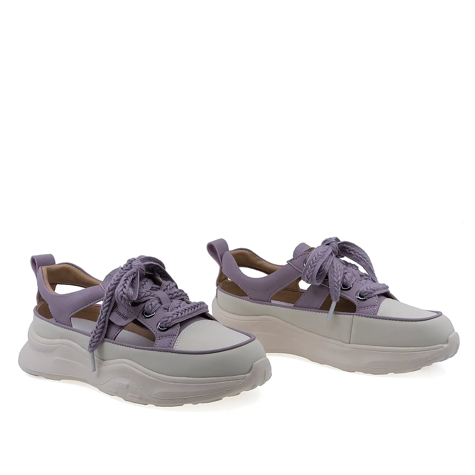 Pantofi dama casual Anna Viotti mov vedere din fata, design modern feminin