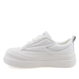 Pantofi dama Anna Viotti albi piele naturala, vedere laterala stanga, design modern casual