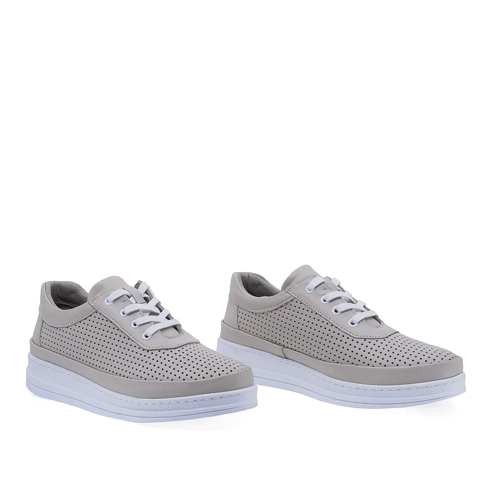 Pantofi dama Anna Viotti gri vedere din fata, design casual modern