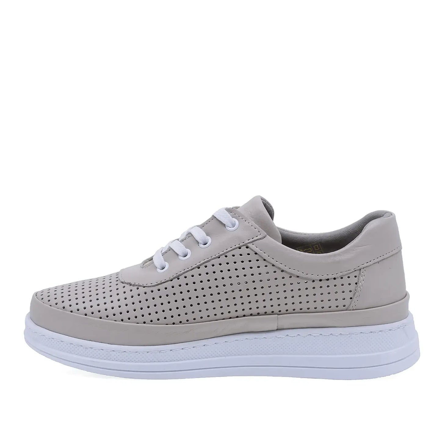 Pantofi casual dama Anna Viotti gri, piele naturala, vedere laterala stanga