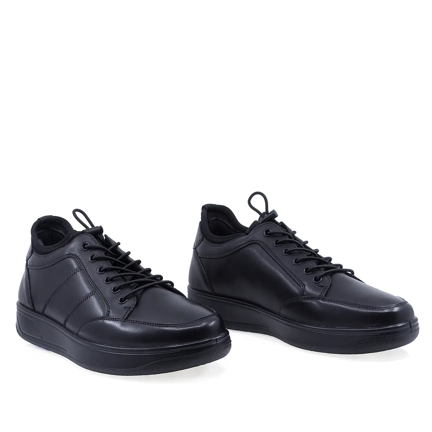 Pantofi barbati casual Goretti B111-23810 negri din piele naturala box, vedere din fata