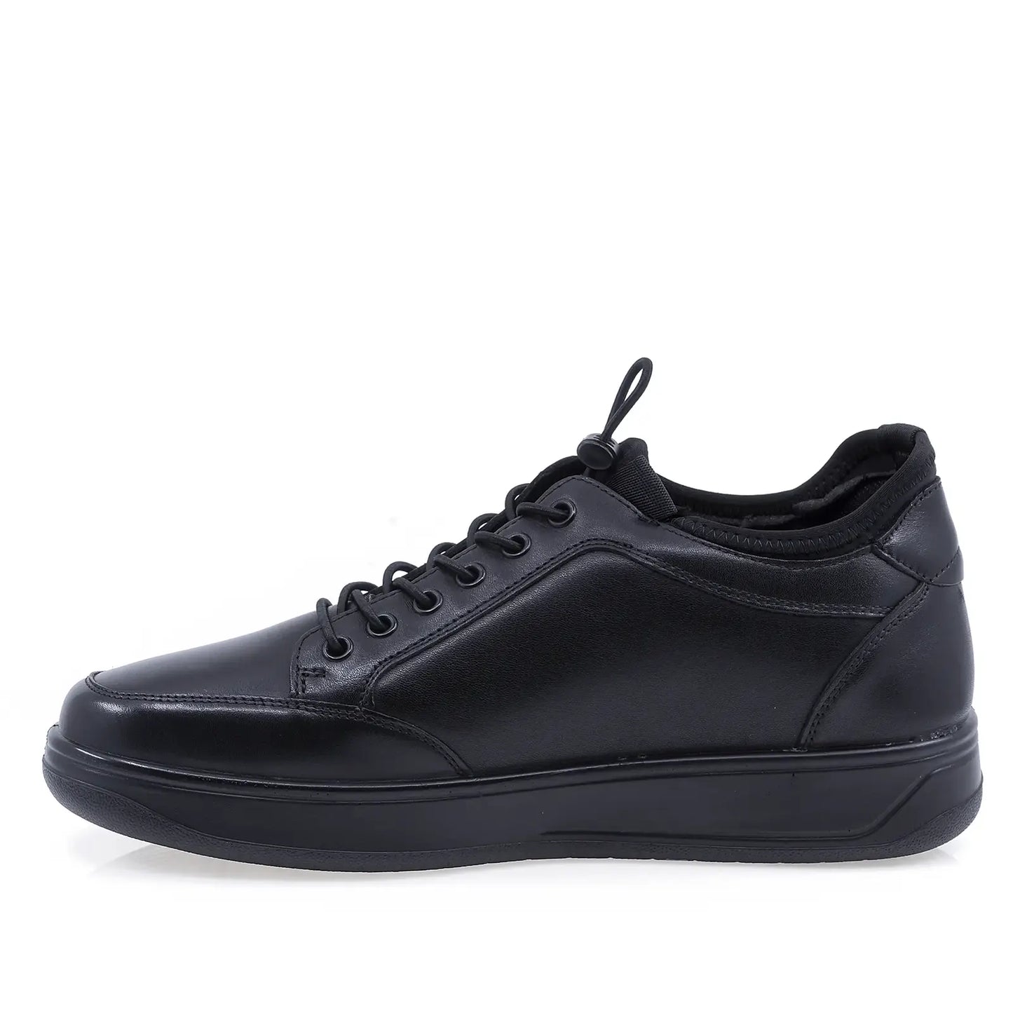Pantofi casual barbati Goretti B111-23810 negri, piele naturala box, vedere laterala stanga