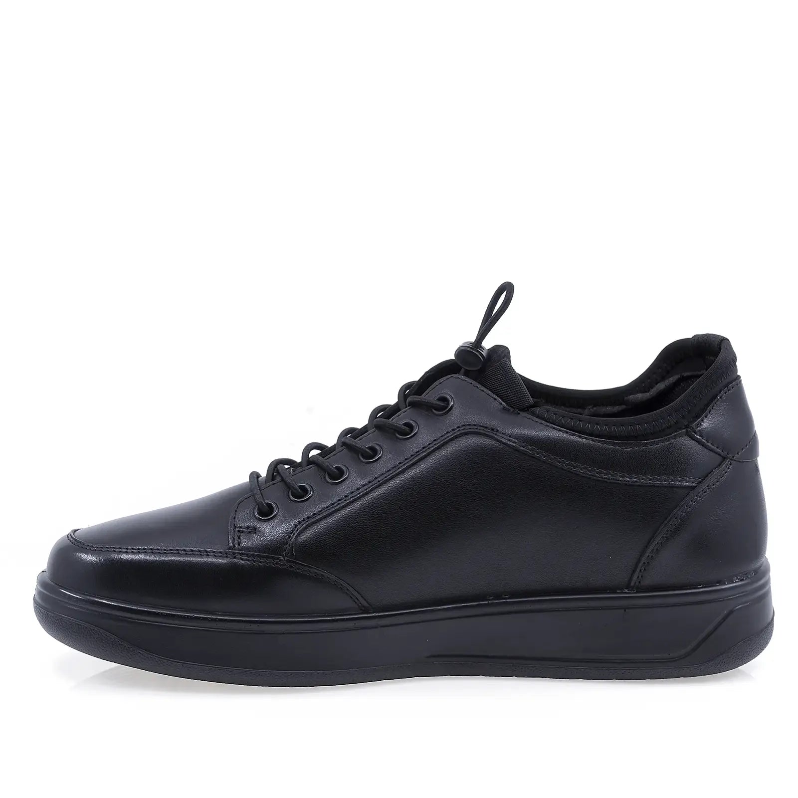 Pantofi casual barbati Goretti B111-23810 negri, piele naturala box, vedere laterala stanga