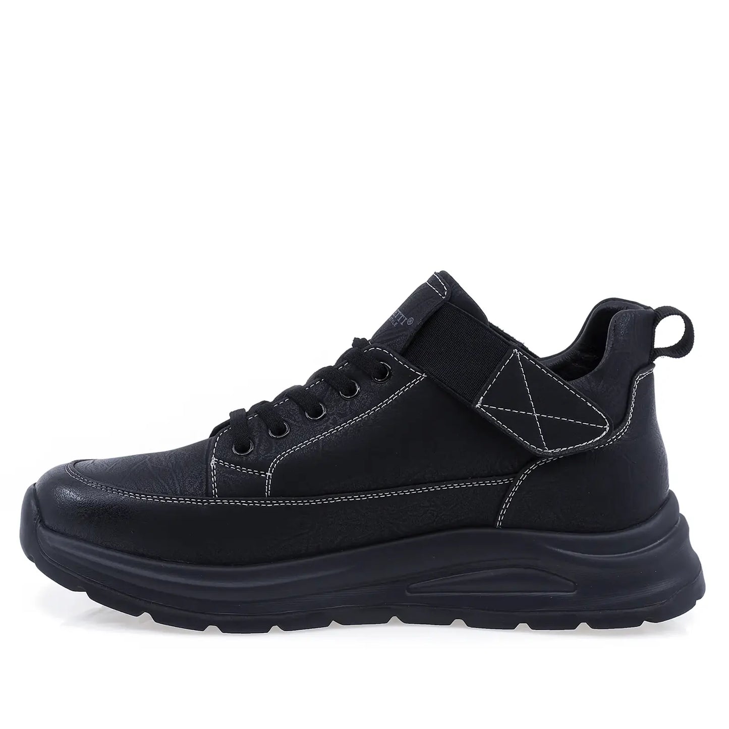 Pantofi casual barbati Goretti B111-LD7337 negri din piele naturala nabuc, vedere laterala stanga